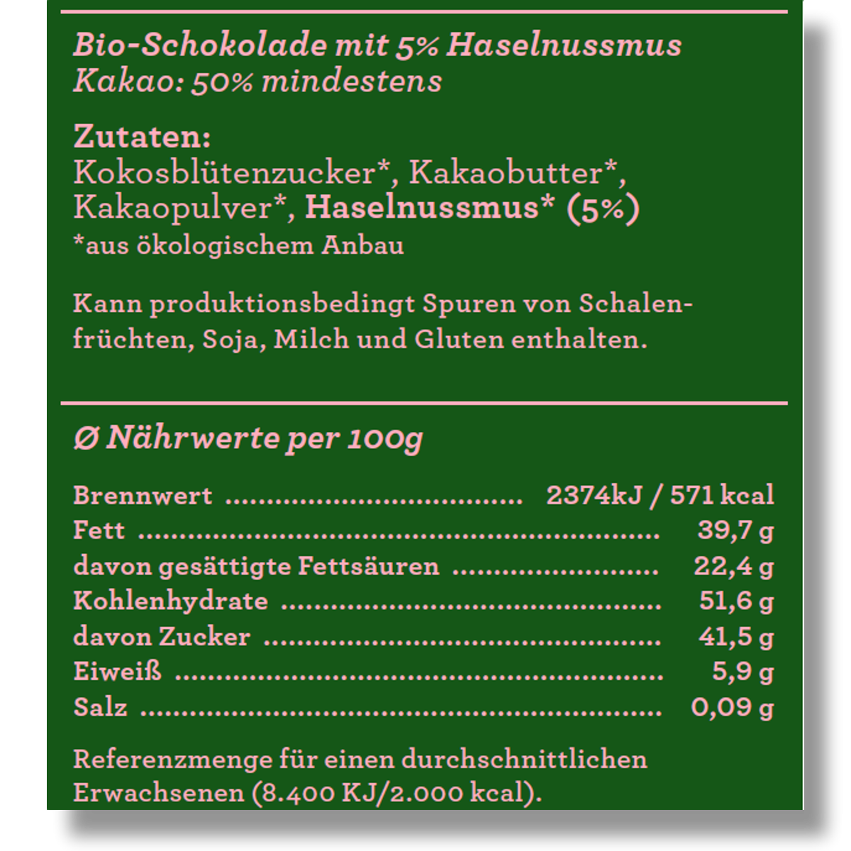 SweetGreets Bio-Schokolade "Ich Denke an Dich"