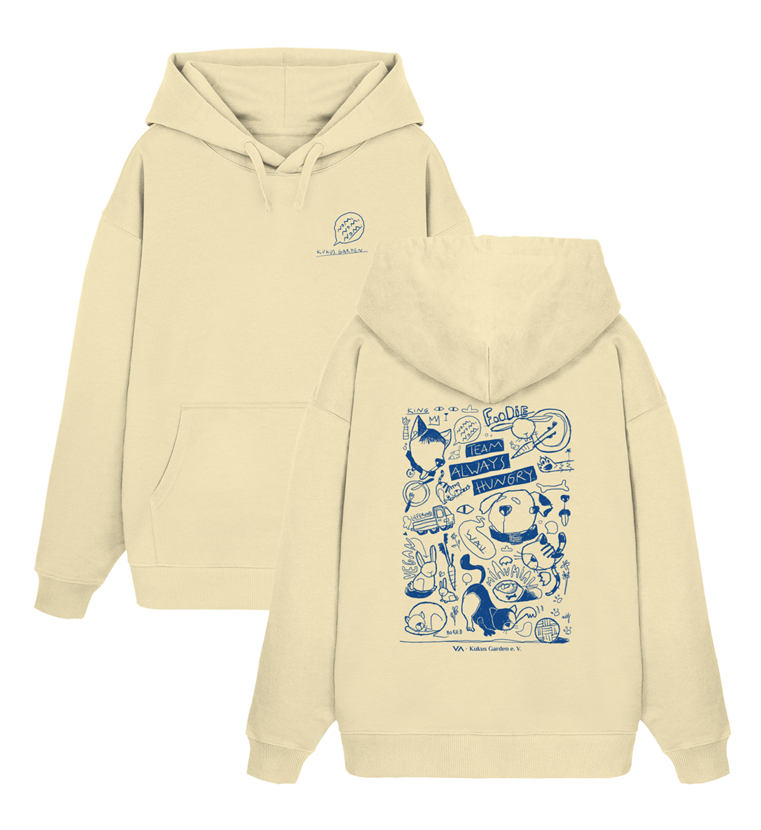 All by Kuku: Always Hungry · Kukus Garden · Unisex Oversized Hoodie · beidseitiges Motiv