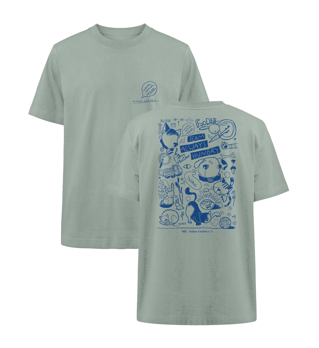 All by Kuku: Always Hungry · Kukus Garden · Unisex Heavy Oversized T-Shirt · beidseitiges Motiv