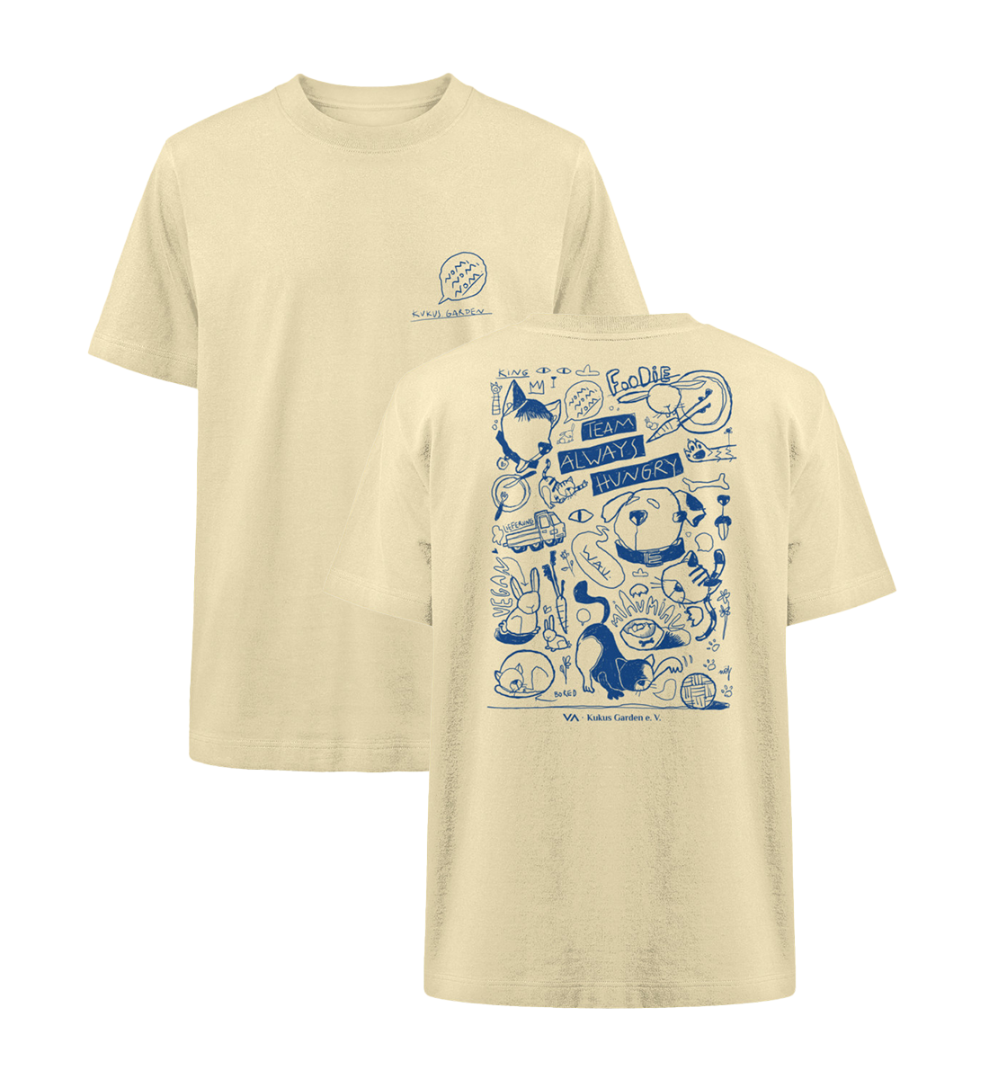All by Kuku: Always Hungry · Kukus Garden · Unisex Heavy Oversized T-Shirt · beidseitiges Motiv