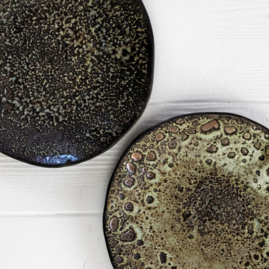 Dessert Plate · brown/bronze-speckled · set of 2