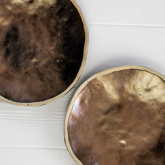 Dessert plate · bronze with frame · Set of 2