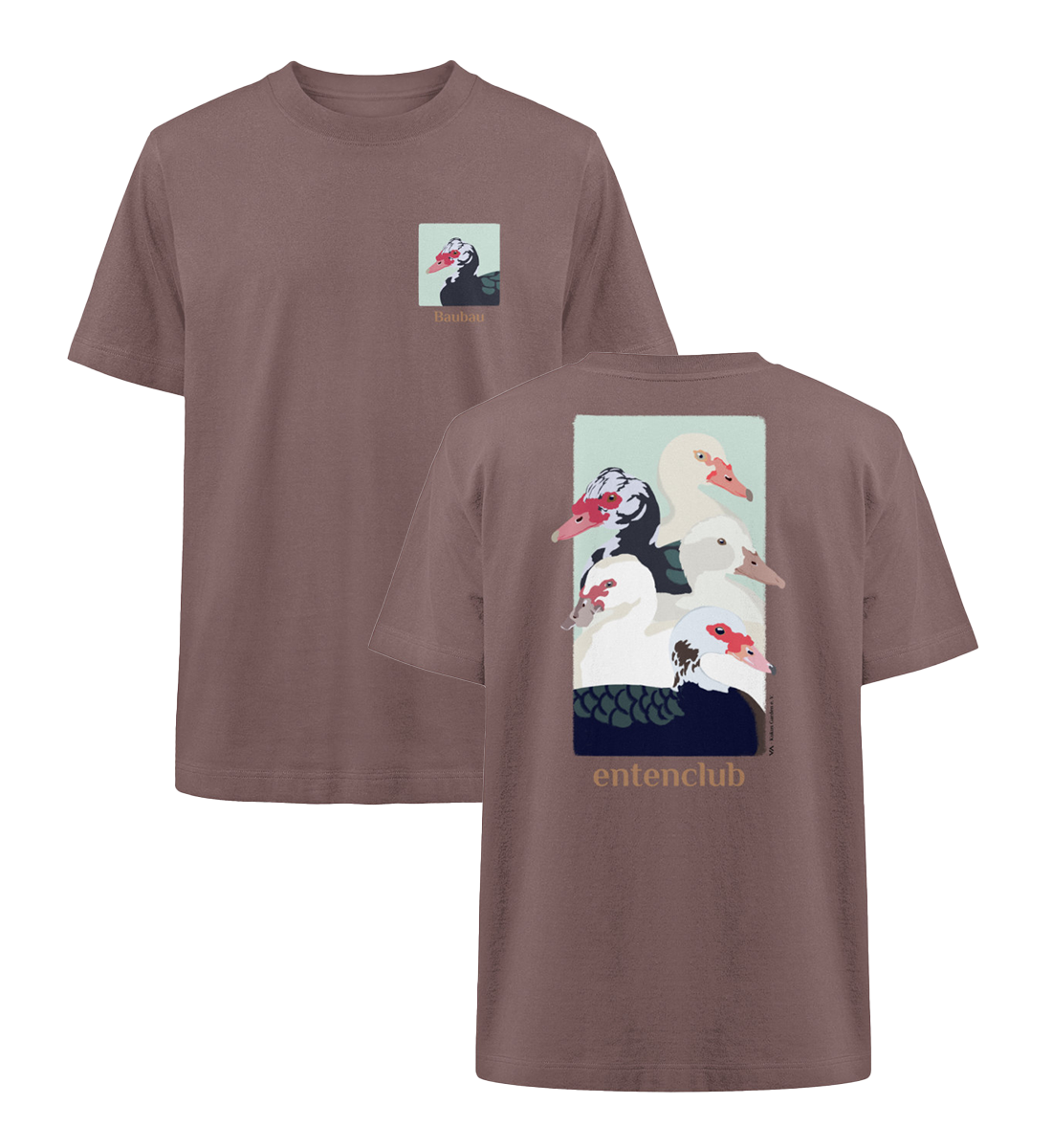 Entenclub Baubau · Kukus Garden · Unisex Heavy Oversized T-Shirt · beidseitiges Motiv