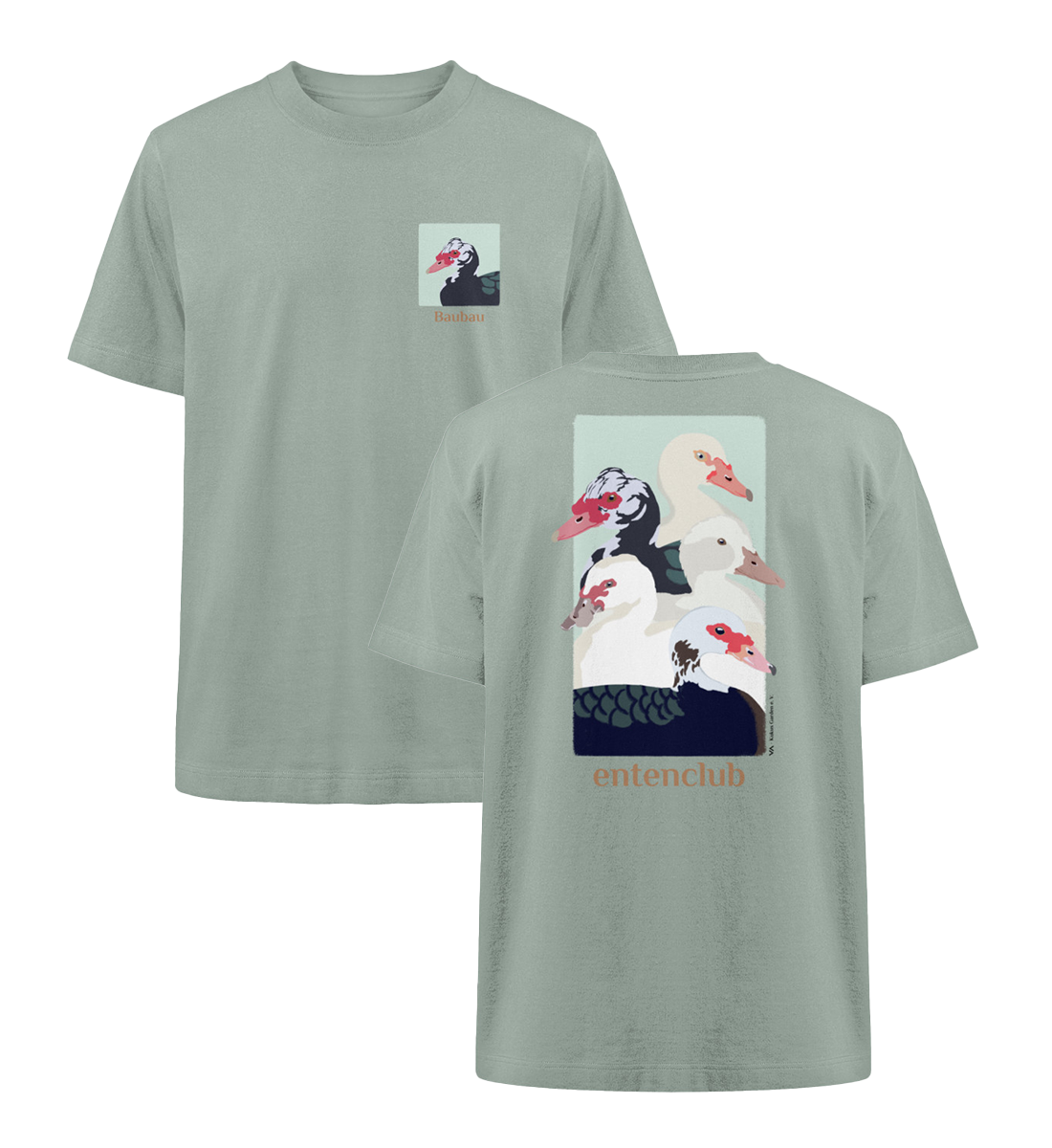Entenclub Baubau · Kukus Garden · Unisex Heavy Oversized T-Shirt · beidseitiges Motiv