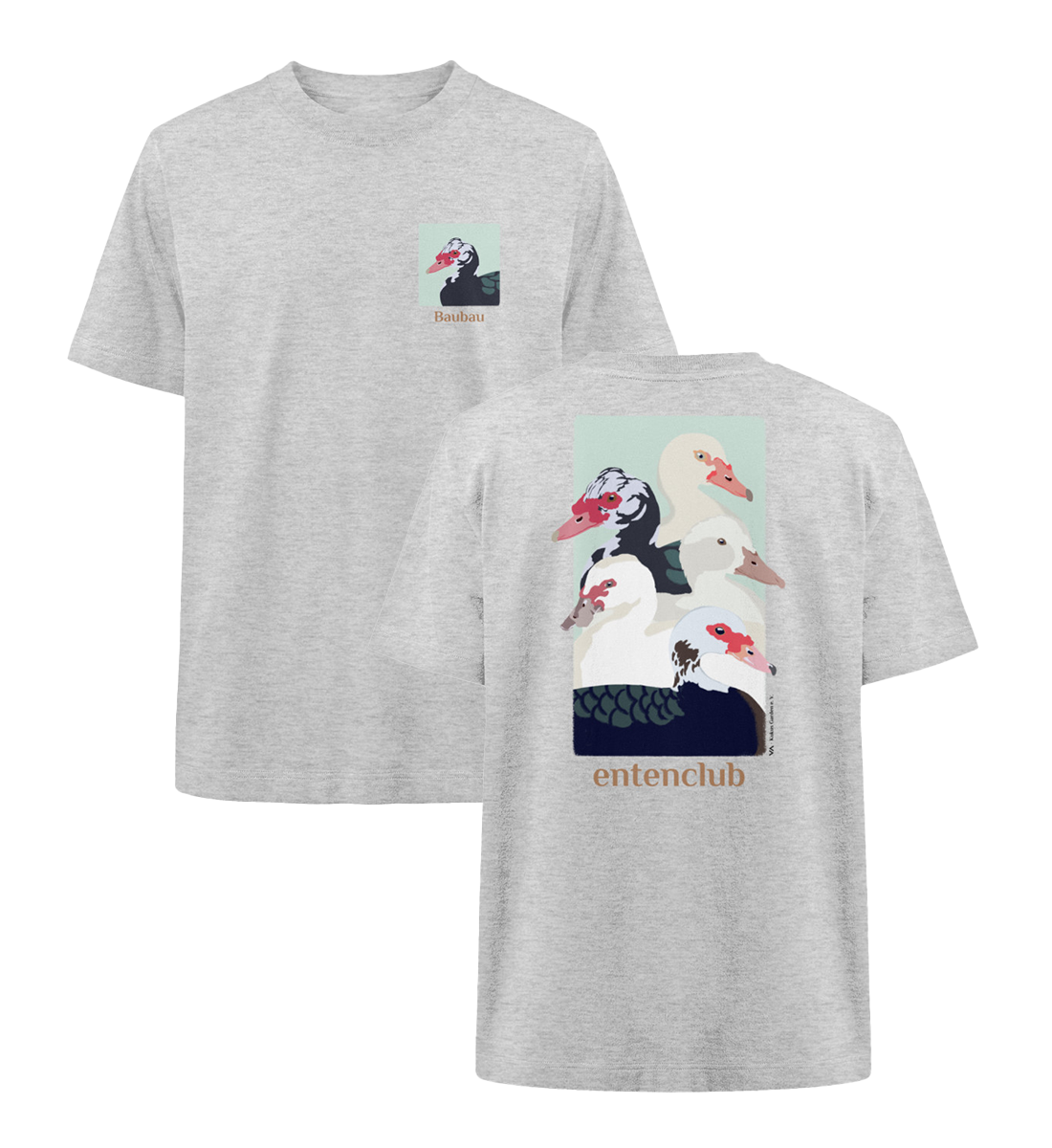 Entenclub Baubau · Kukus Garden · Unisex Heavy Oversized T-Shirt · beidseitiges Motiv