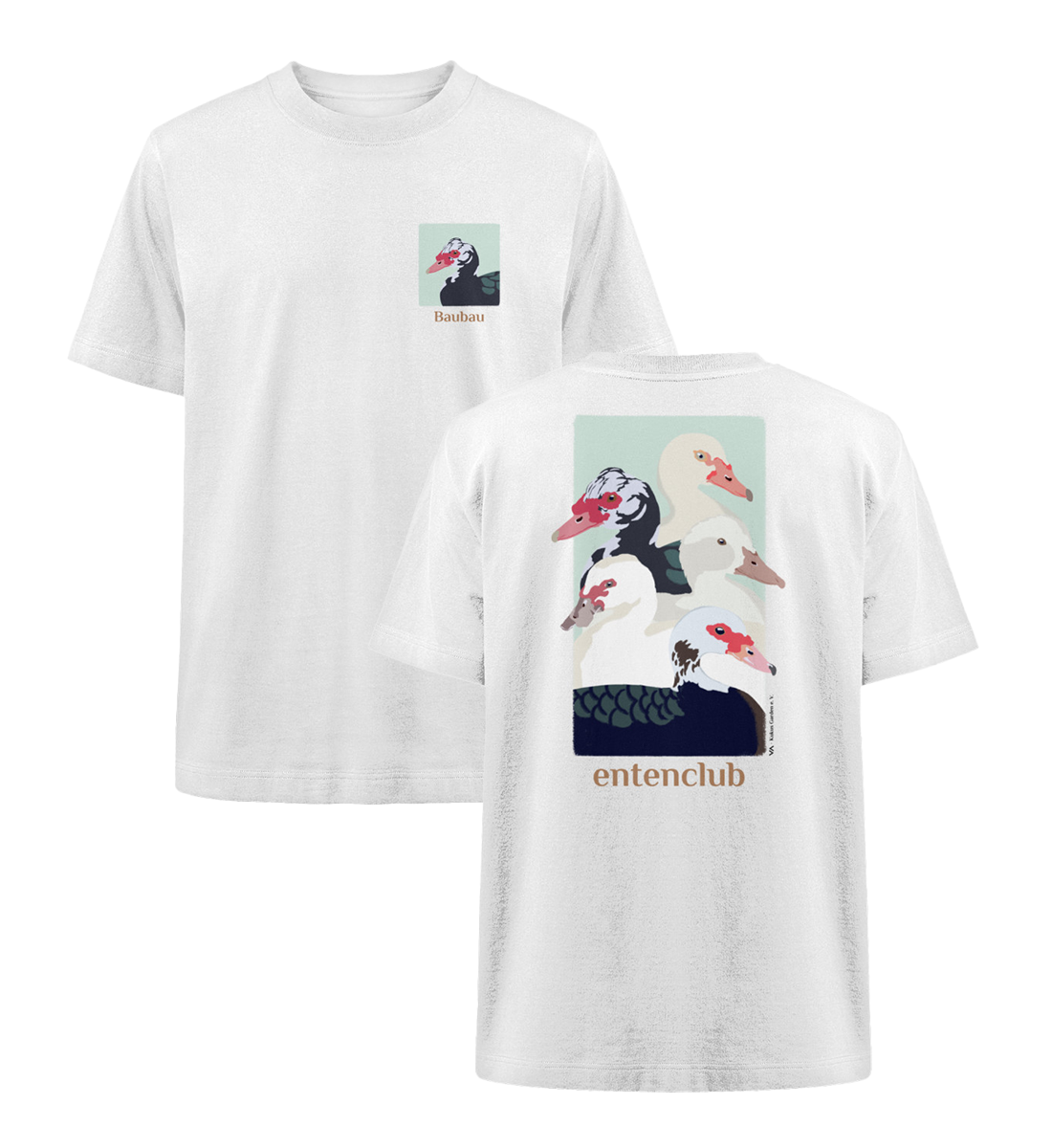 Entenclub Baubau · Kukus Garden · Unisex Heavy Oversized T-Shirt · beidseitiges Motiv