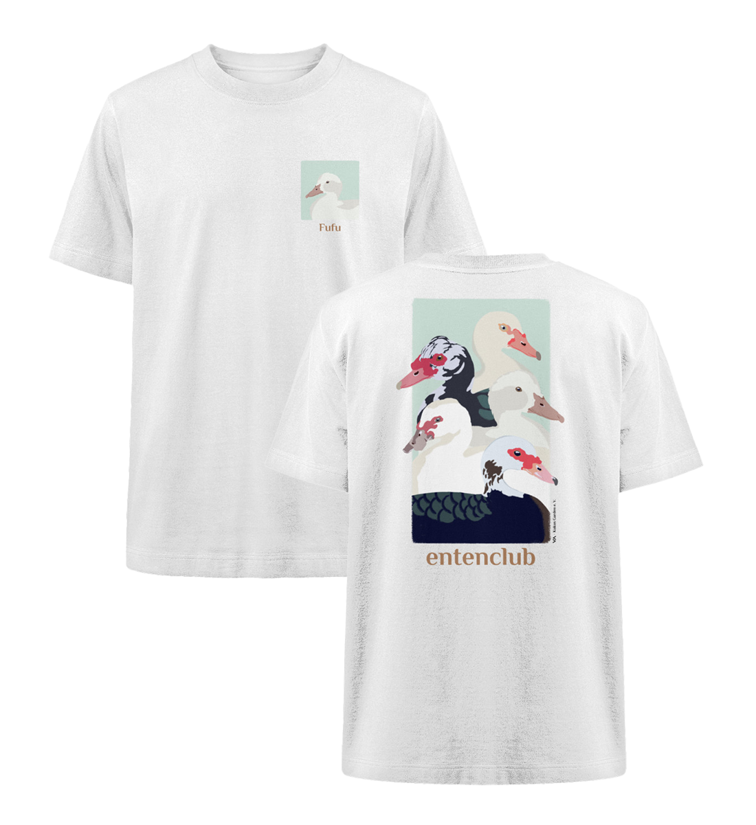 Entenclub Fufu · Kukus Garden · Unisex Heavy Oversized T-Shirt · beidseitiges Motiv