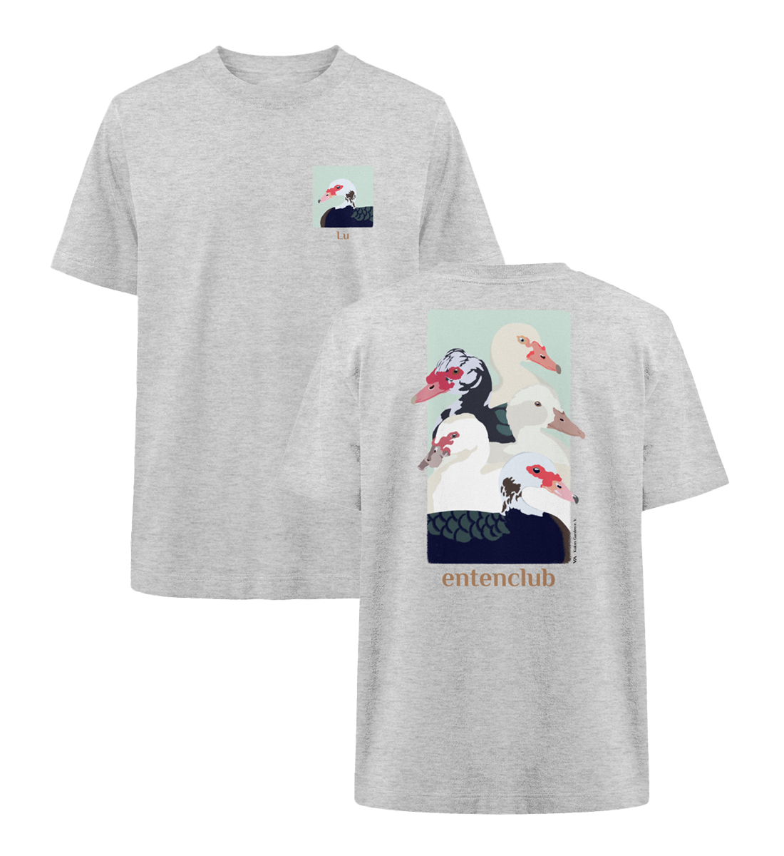 Entenclub Lu · Kukus Garden · Unisex Heavy Oversized T-Shirt · beidseitiges Motiv