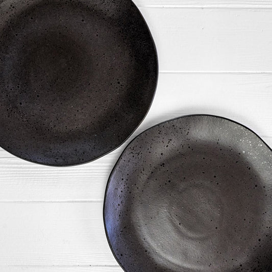 Large Decorative Plate · black mottled