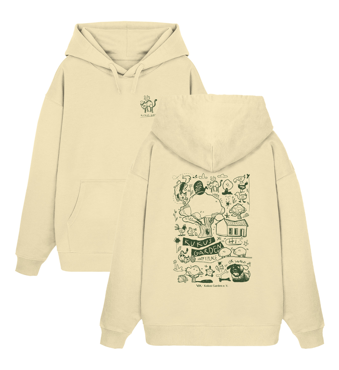 All by Kuku: Happy Place · Kukus Garden · Unisex Oversized Hoodie · beidseitiges Motiv