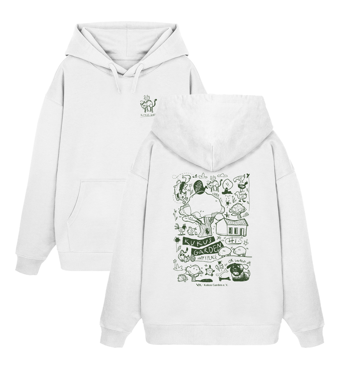 All by Kuku: Happy Place · Kukus Garden · Unisex Oversized Hoodie · beidseitiges Motiv