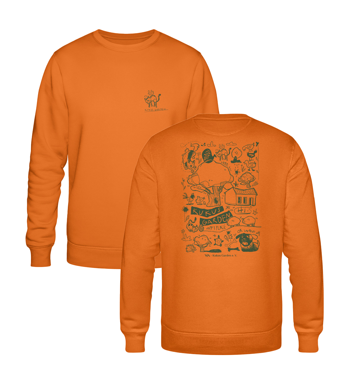All by Kuku: Happy Place · Kukus Garden · Unisex Sweatshirt · beidseitiges Motiv