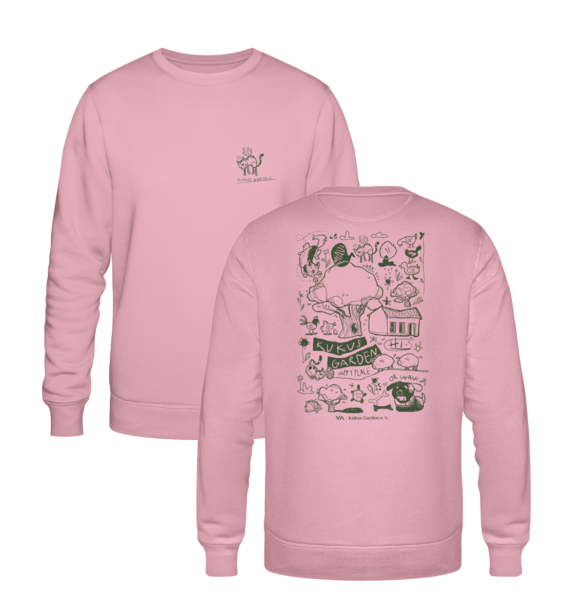 All by Kuku: Happy Place · Kukus Garden · Unisex Sweatshirt · beidseitiges Motiv