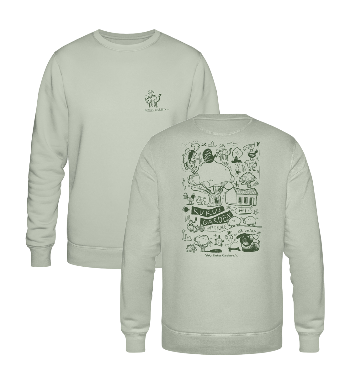 All by Kuku: Happy Place · Kukus Garden · Unisex Sweatshirt · beidseitiges Motiv