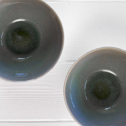 Bowl · light grey with green · Set of 2
