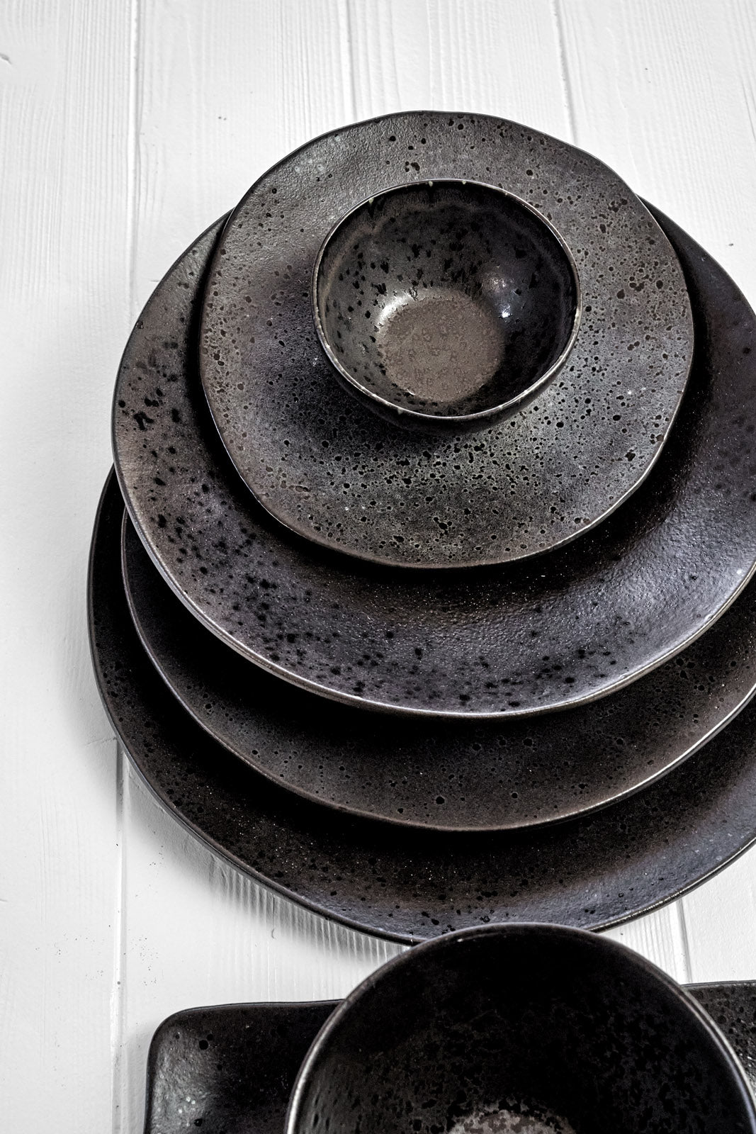 Prato Rasso (Teller groß schwarz gefleckt) - 2er Set