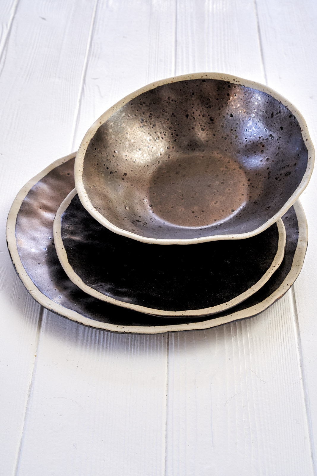 Prato de Pasta (Pastateller bronze mit Rahmen) - 2er Set