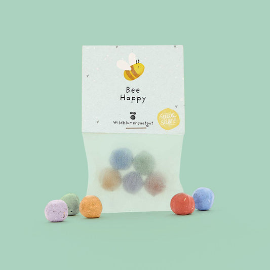 5 Blumenmurmeln "Bee Happy"