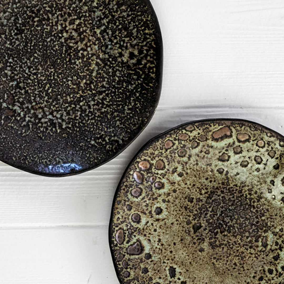 Dessertteller · braun/bronze-gefleckt · 2er Set