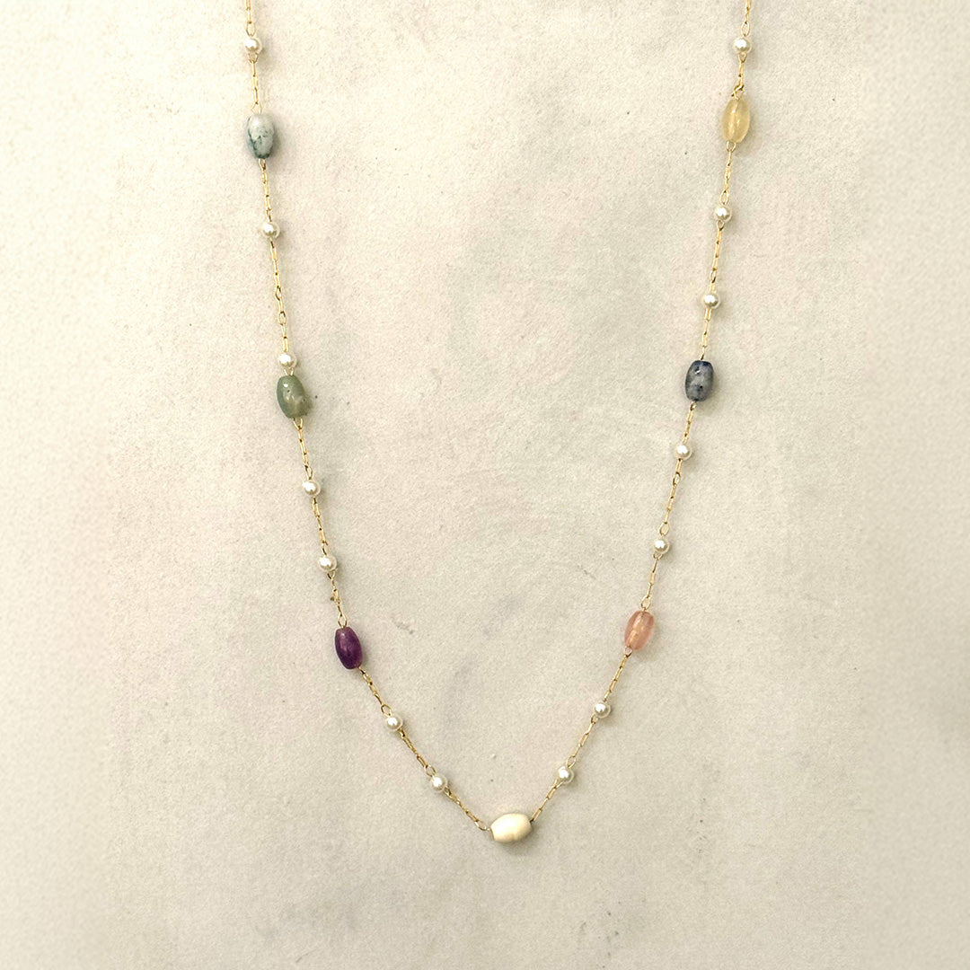 Bohem Sommerkette mit Mineralsteinen