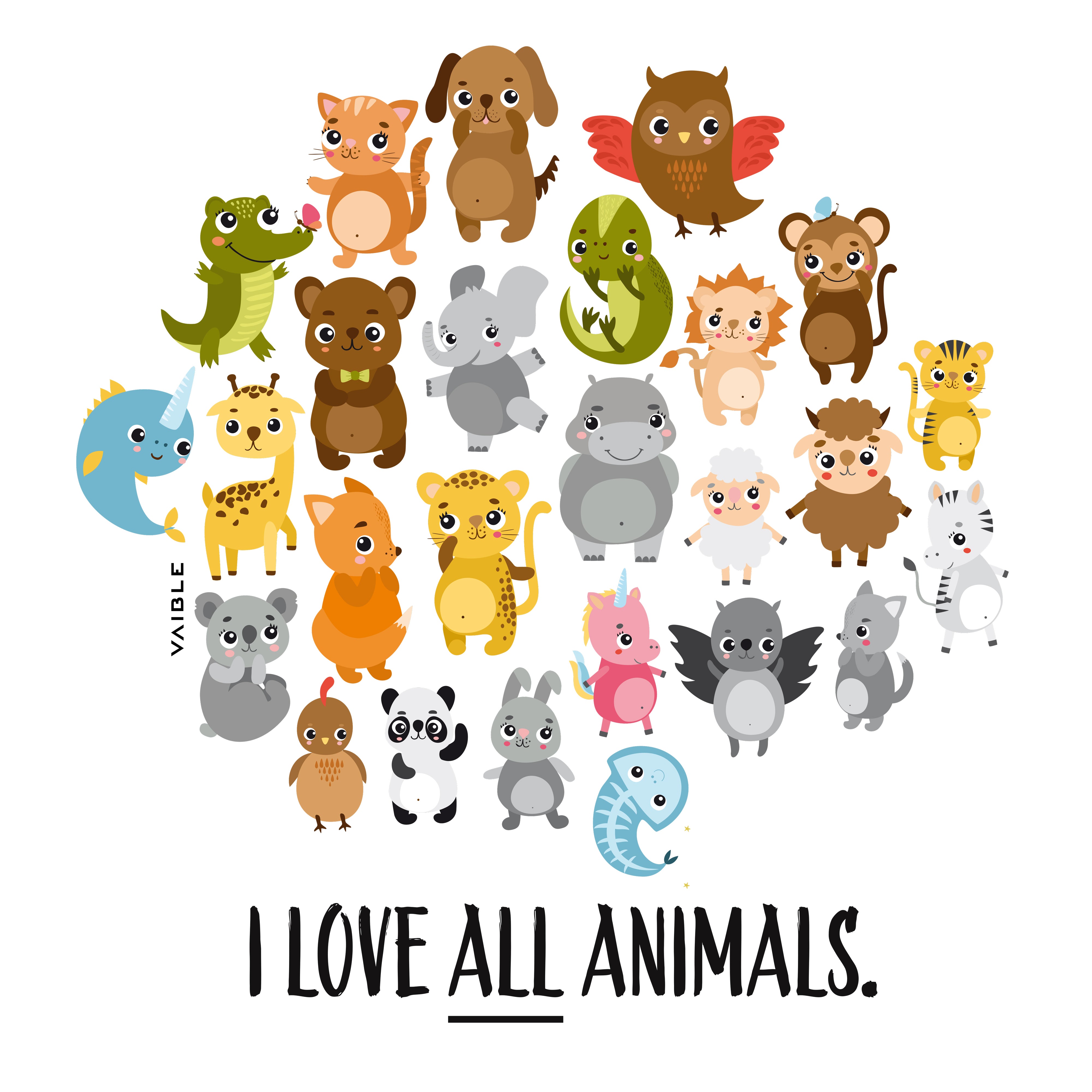 i love all animals  - Kinder Organic T-Shirt